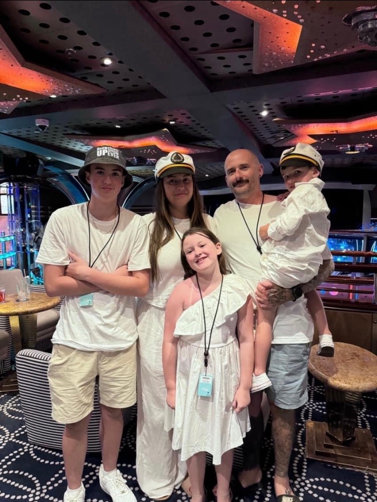Family enjoying their cruise together